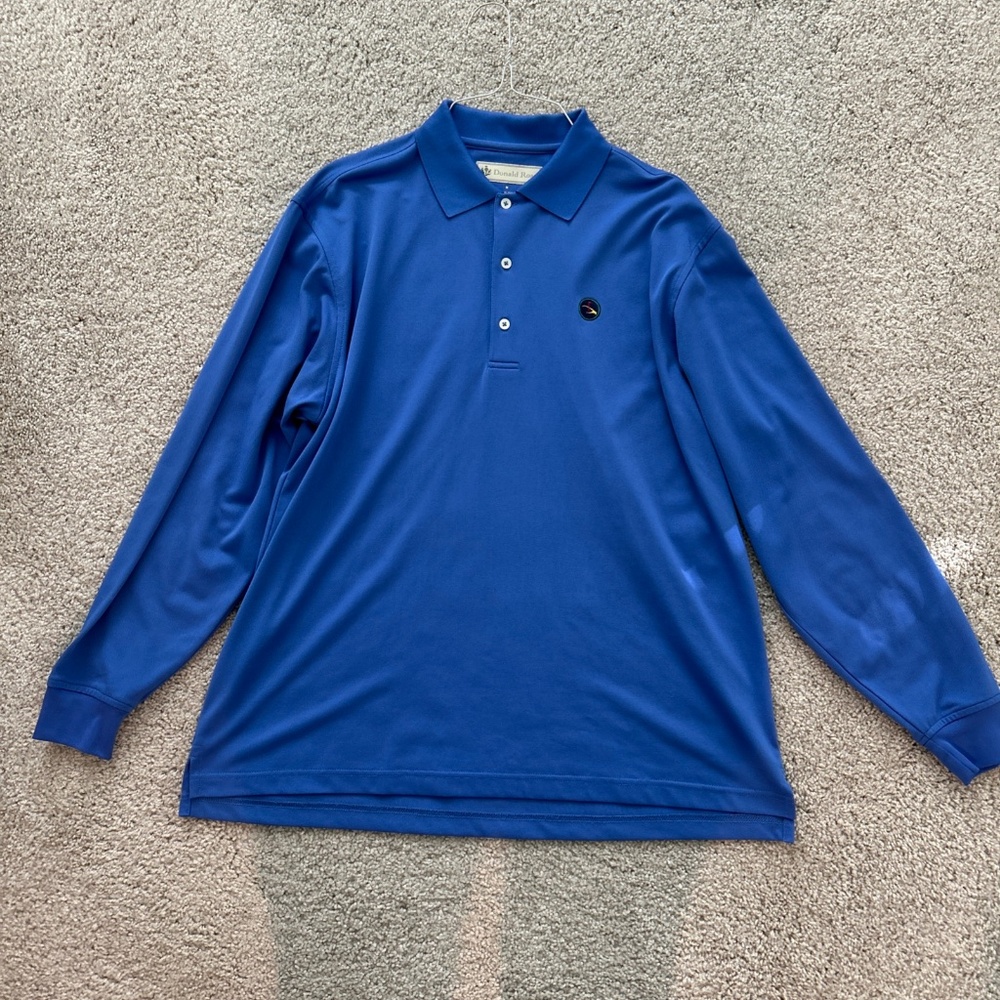 Men's Long Sleeve Golf Polo, Donald Ross Size Medium, Eagle Point Golf Club Logo